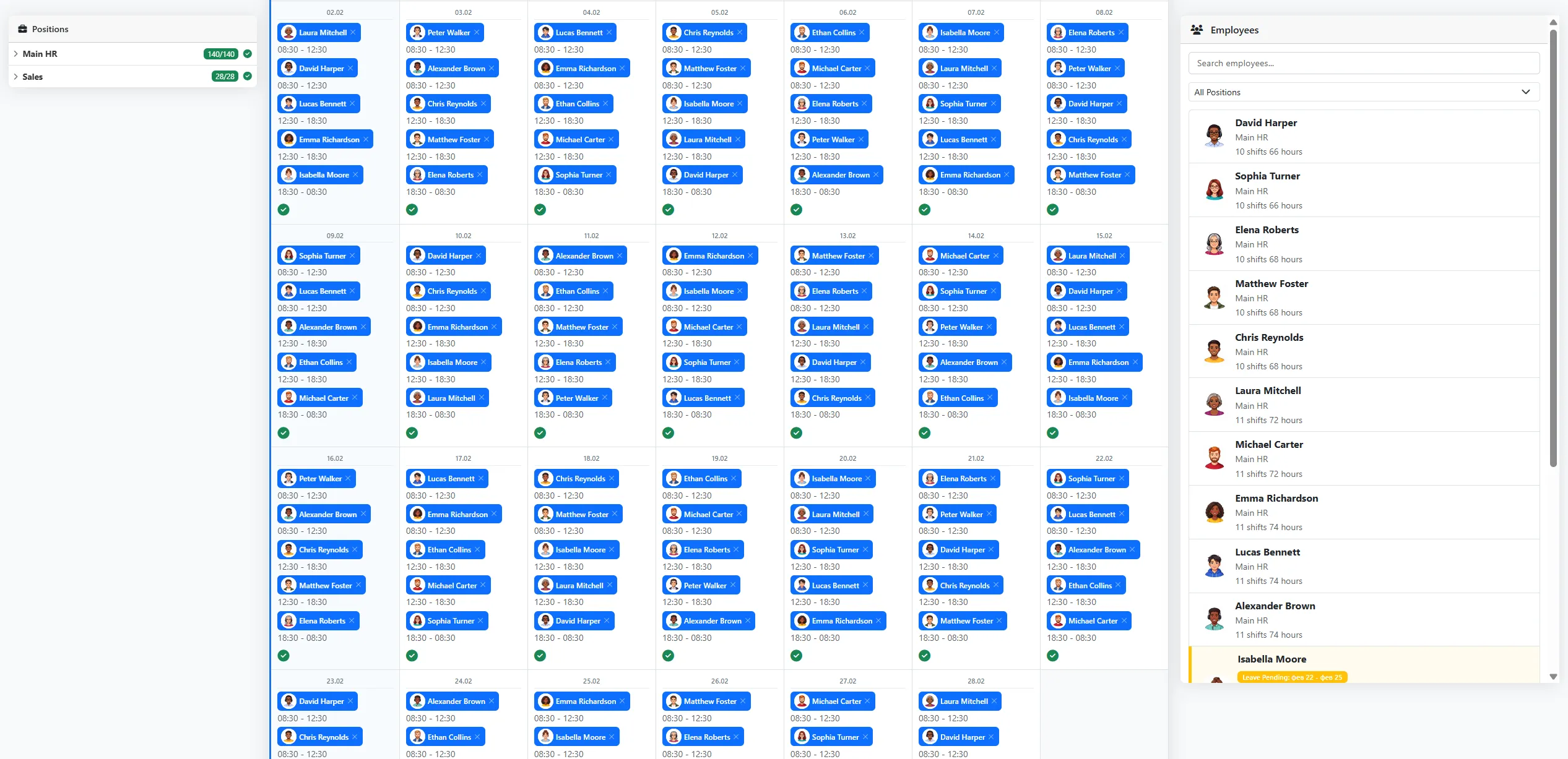 Build complete staff schedules automatically — so you can focus on running your business, not managing spreadsheets